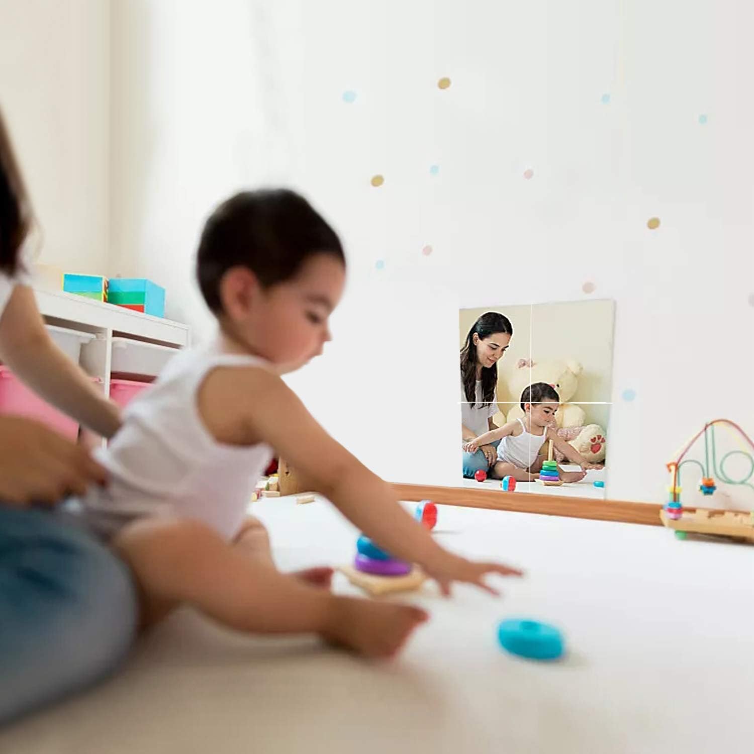 GXOEEGOF 12" x 12" Self Adhesive Acrylic Mirror Sheet, Non Glass Safety Mirror Great for Classroom Camping Baby Kids Playroom Pet Horses or Chicken Coop: Furniture & Decor