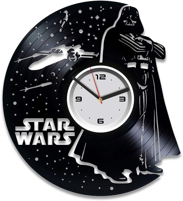 KovidesDarth Vader Vinyl Clock Star Wars Vinyl Wall Clock Star Wars Darth Vader Gift for Man Star Wars Clock Wall Clock Large Star Wars Gift Vinyl Wall Clock Gift for Man Star Wars Clock Darth Vader