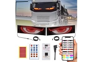 CTOPKATUO 2PCS Devil Eyes Light for Cars, Car Window Flexible LED Display Screen Panel, Dynamic Big Eye Lights for Windshield with APP Control and Remote Controller