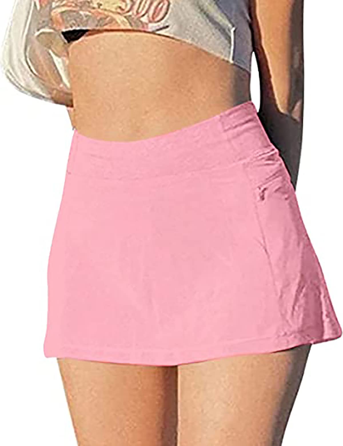 Meladyan Women Sexy Micro Skirt Lining Shorts