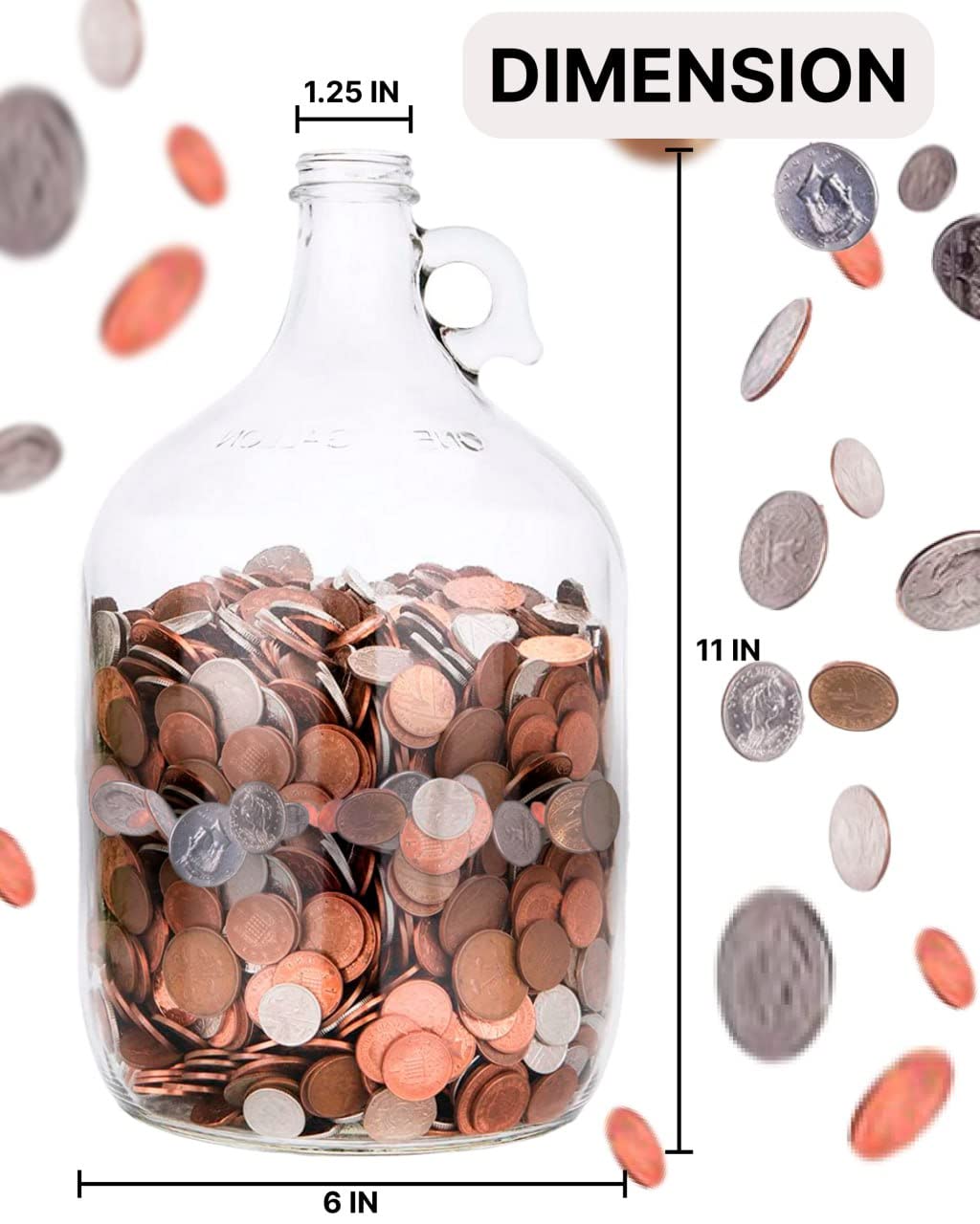 Skywin Swear Jar, Glass Coin Jar for Adults, Large Money Jar, Coin Bank, Piggy Bank for Storing Coins & Change