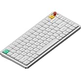nuphy Air75 V3 Hot Swappable Wireless Mechanical Keyboard, 84 Keys 75% Custom Low Profile Keyboard with Knob, RGB Backlit, Gasket Mounted, Support Bluetooth/2.4GHz/USB-C,White-Brown Nano