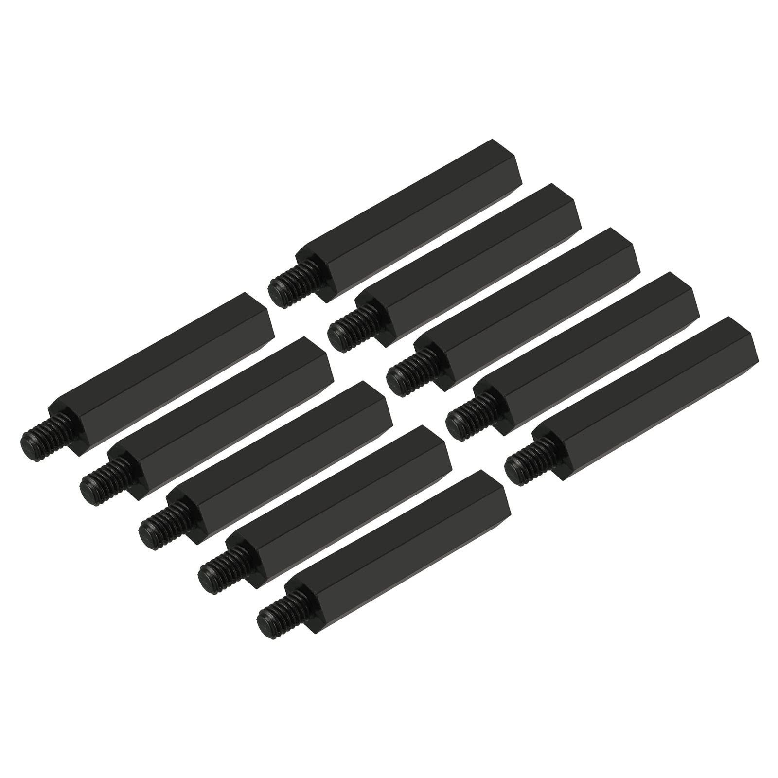 YOKIVE 50 Pcs Nylon Hexagon Threaded Spacer, Hex Spacer with Male Thread | Supporting The Motherboard, Great for Electronics Industries, Black (M4 30+6mm)