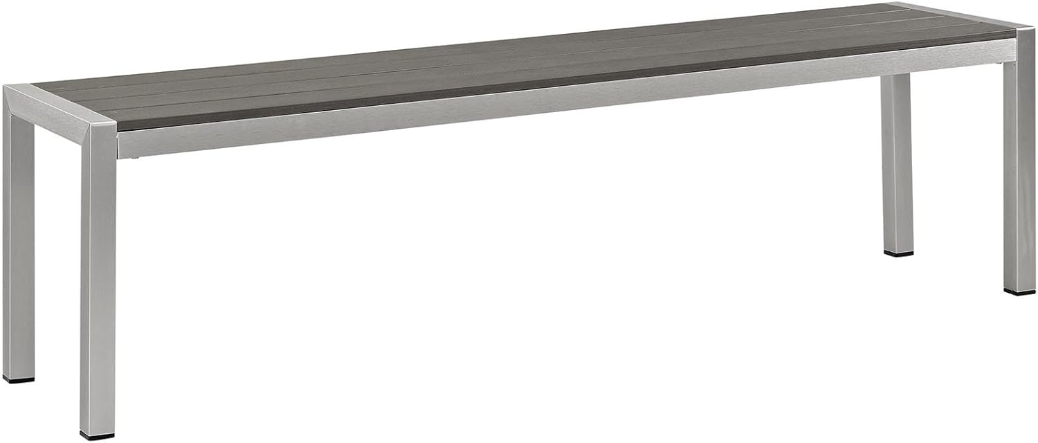 Modway Shore Aluminum Outdoor Patio Coffee Table in Silver Gray : Garden & Outdoor