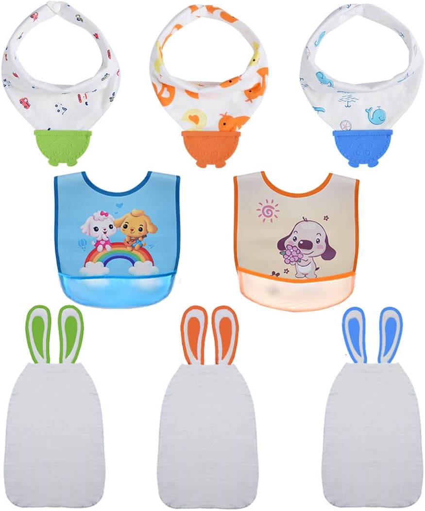 Baby Bandana Drool Bibs, Baby Bibs Set w/3 Bandana Teething Bibs, Feeding Bibs for Boys Girls -Bandana Bibs (8)