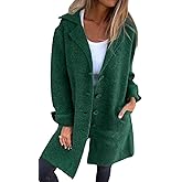 CHARTOU Women Long Cardigan Notched Collar Button Down Loose Fit Knit Blazer Sweater Jacket