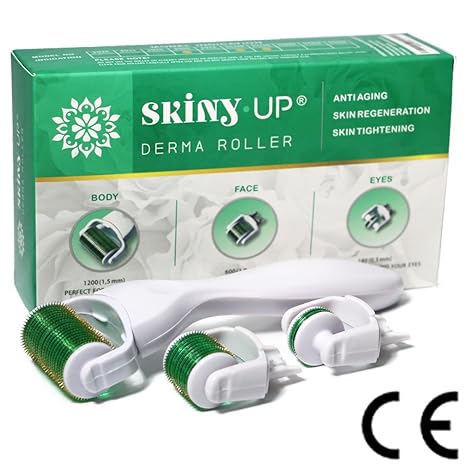 Dermaroller Set,4in1 Derma Roller Titan Nadeln, Medizinische Klasse I,Wirksam bei Akne, Falten und Anti-Aging, Entfernung von