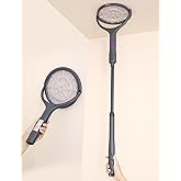 Electric Fly Swatter with Extendable Handle &amp; Rotating Head, 3000V Rechargeable Bug Zapper Racket, 1200mAh Long Lasting, Reach Every Corner, Indoor Outdoor Mosquito Swatter
