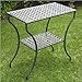 International Caravan 74361 Iron 2-Tier Patio Side Table, Antique Black