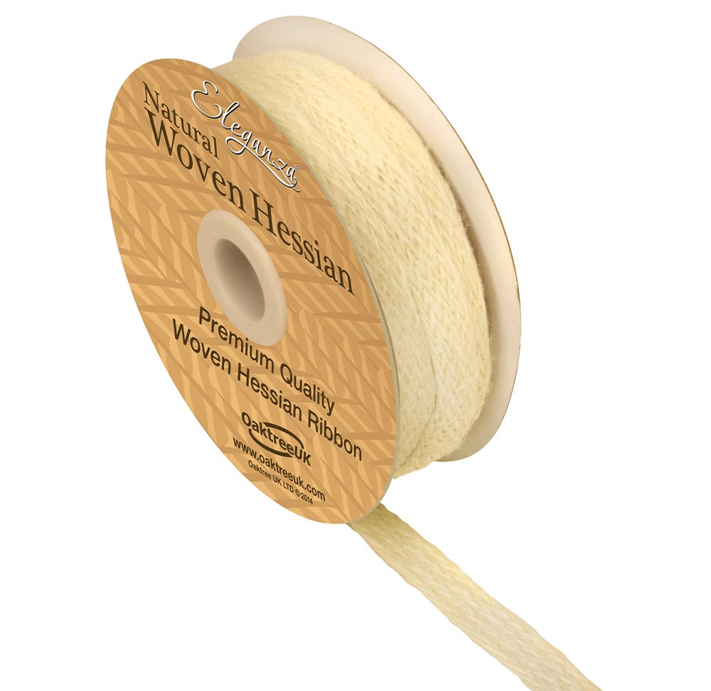 Eleganza Woven Hessian 10mm x 10m Natural Ivory No.61
