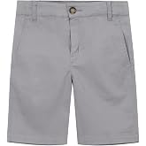 Spring&amp;Gege Boys' Cotton Twill Flat Front Uniform Stretch Chino Shorts