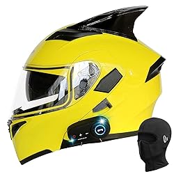 Bluetooth Modular Helmet with Horns Full Face