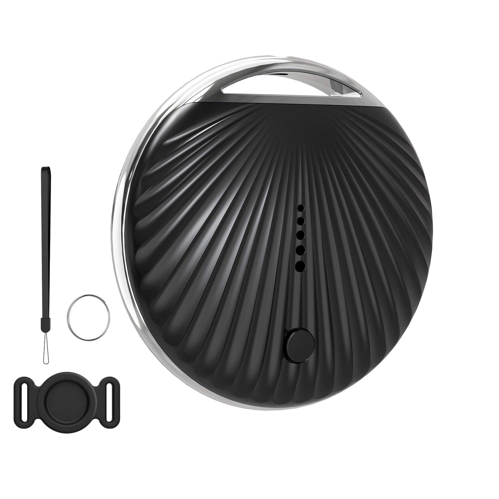 Air Tracker Tag, [MFi Certified] Smart Tag, Pet Bluetooth Tracker for Apple Find My, IP68 Waterproof,Replaceable Battery, Key Finder and Item Locator for Keys, Bags, Pets, Wallet-Black