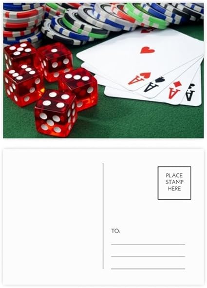 チップポーカー サイコロ ギャンブル 写真 ポストカードセット 誕生日 郵送 感謝 グリーティングカード ポストカード 絵柄付はがき 文房具 オフィス用品 Amazon