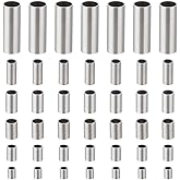 UNICRAFTALE 120Pcs 6 Sizes 304 Stainless Steel Tube Beads Straight Beads Metal Smooth Loose Beads Tube Loose Spacer Beads for Bracelet DIY Craft Jewelry Making