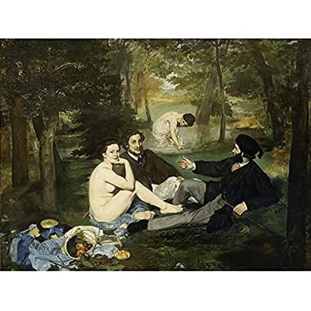 Edouard Manet Luncheon On The Grass Art Print Canvas Premium Wall Decor Poster Mural
