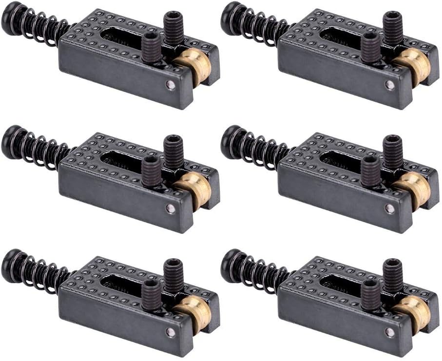 Dilwe Saddle for Electric Guitar 6 Roller Bridge Saddles for Strat Tele Electric Guitar 4 colors(Black - Image 4