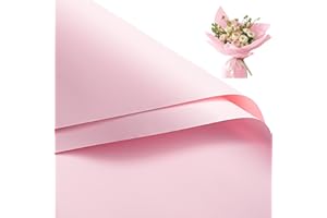 RUSPEPA 20 Sheets Flower Wrapping Paper, Waterproof Floral Bouquet Wrapping Paper, Florist Supplies Packaging for Birthday, Party, Wedding and DIY Crafts - Pink