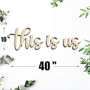 This is Us Signs Home Wall Decor Art Quotes Sayings for Family Home Unfinished Script Wood Sign Word Cutouts College Dorm Wall D&eacute;cor Office Gift