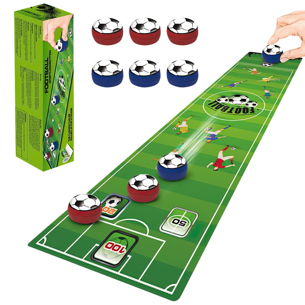 Lotvic Tabletop Game for Family Party, Tabletop Football Board Games, Tabletop Curling Game, Multifunction Table Shuffleboards, Family Indoor Interactive Game for Adults (Football)