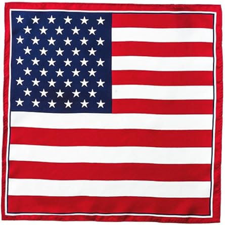 100 Silk American Flag Red White Blue Handkerchief Pocket