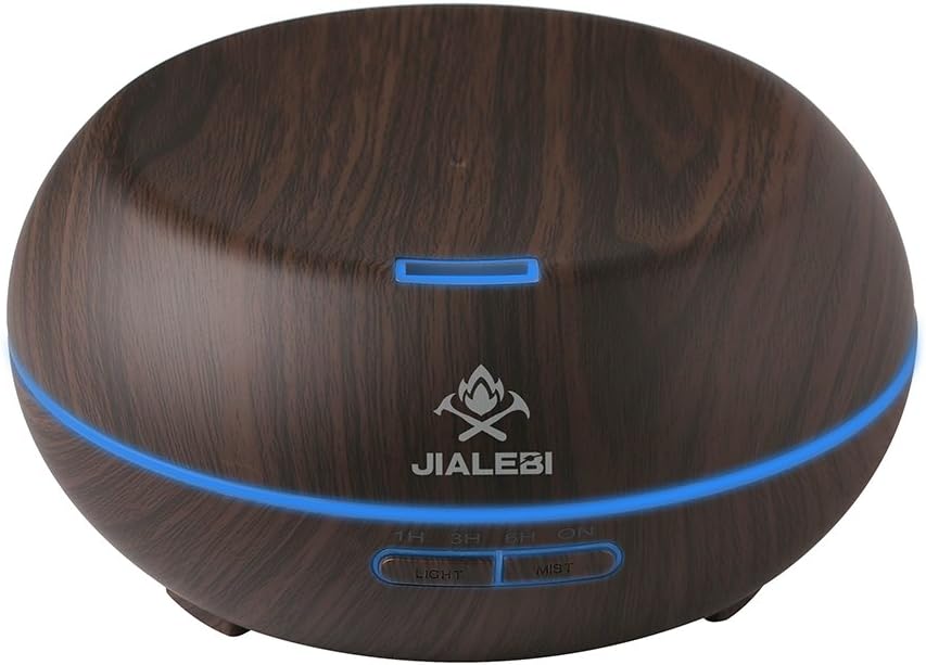 Essential Oil Diffuser 200ml, Wood Grain Aroma Diffuser Ultrasonic Cool Mist Humidifier BPA Free Mist Mode Adjustment Waterless Auto Off for Baby Room Home Office Living Room Bedroom Yoga