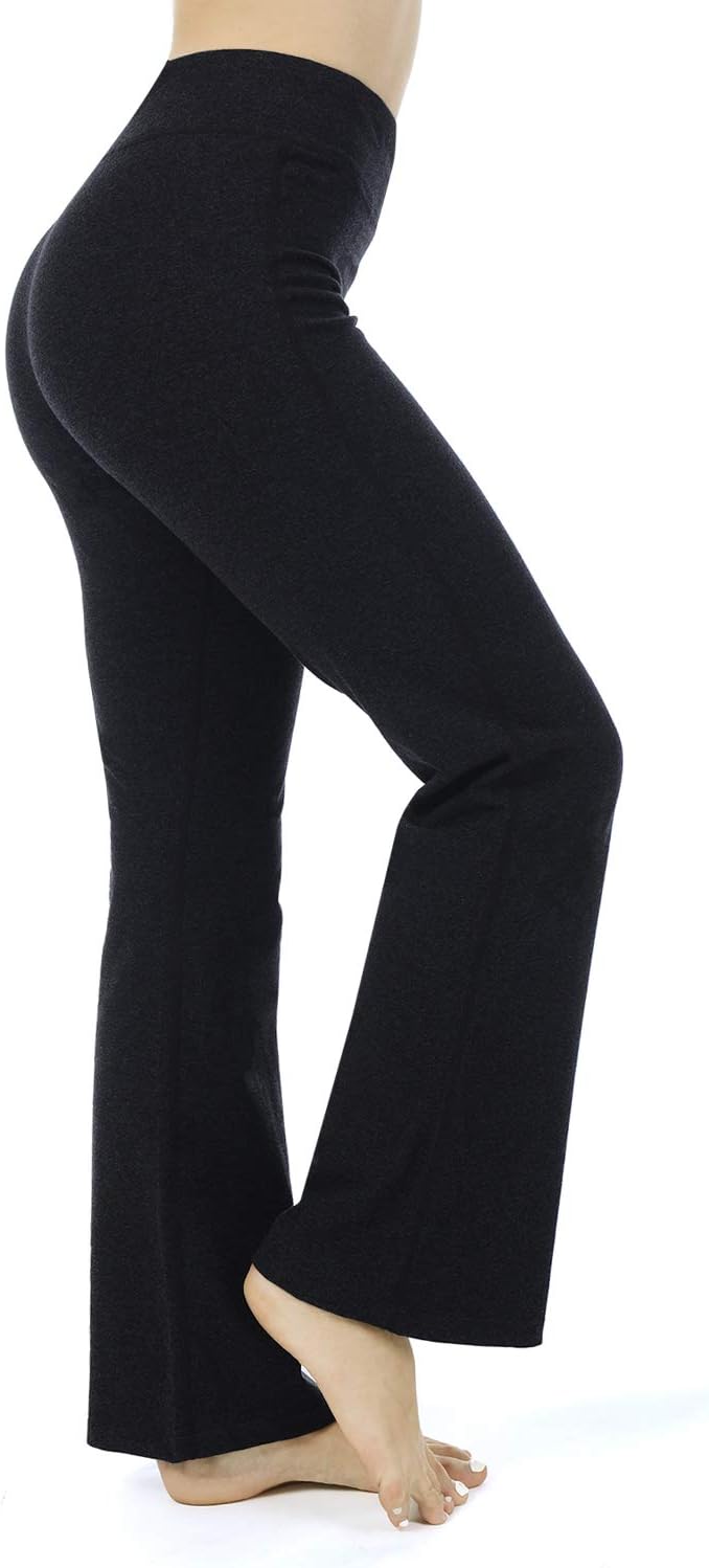 Women's Regular/Tall High Waisted Bootcut Yoga Pants Bootleg Workout Pants Inner Pocket