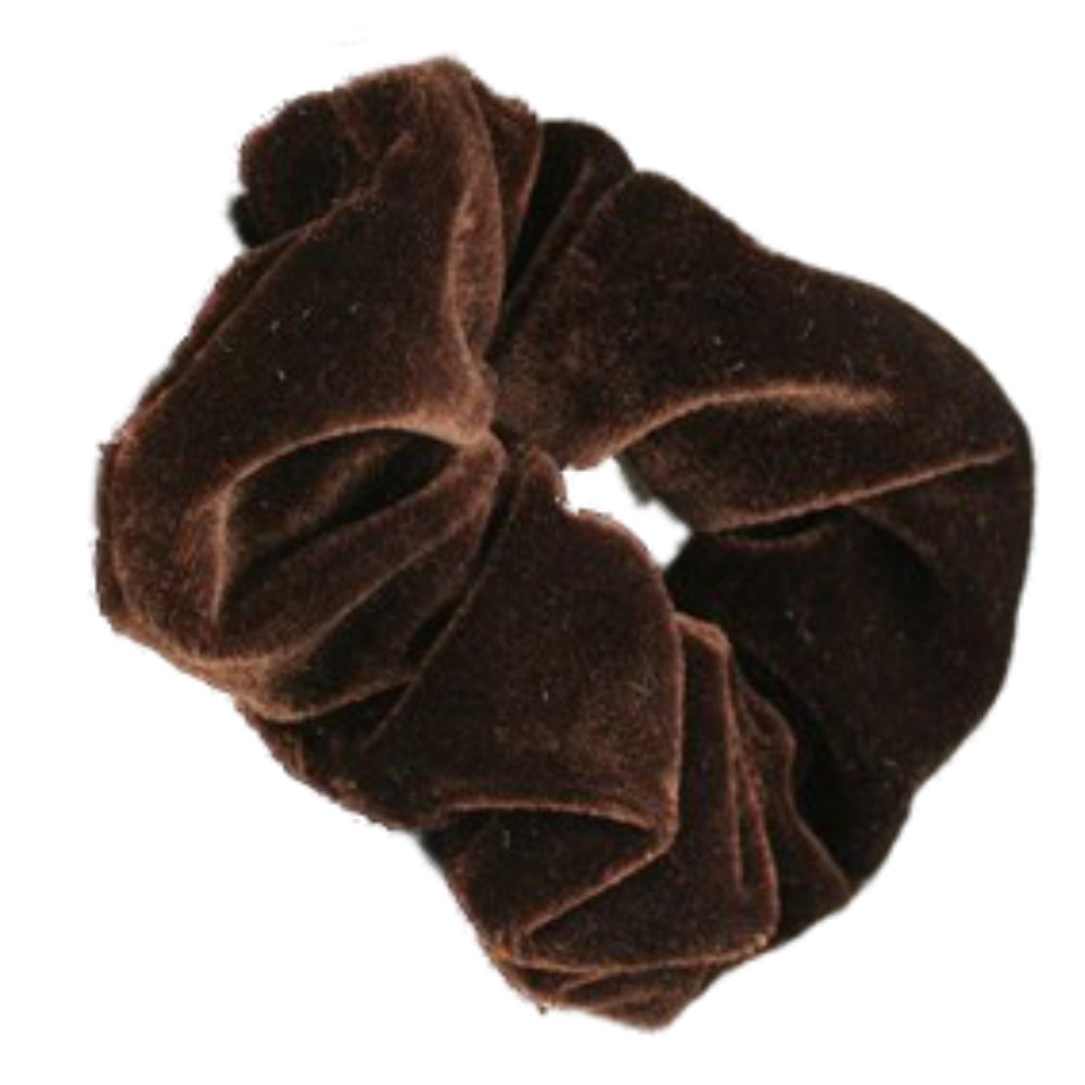 Pritties Accessories Brown Velvet Feel Medium Sized Hair Scrunchie Bobble Elastic Hair Band