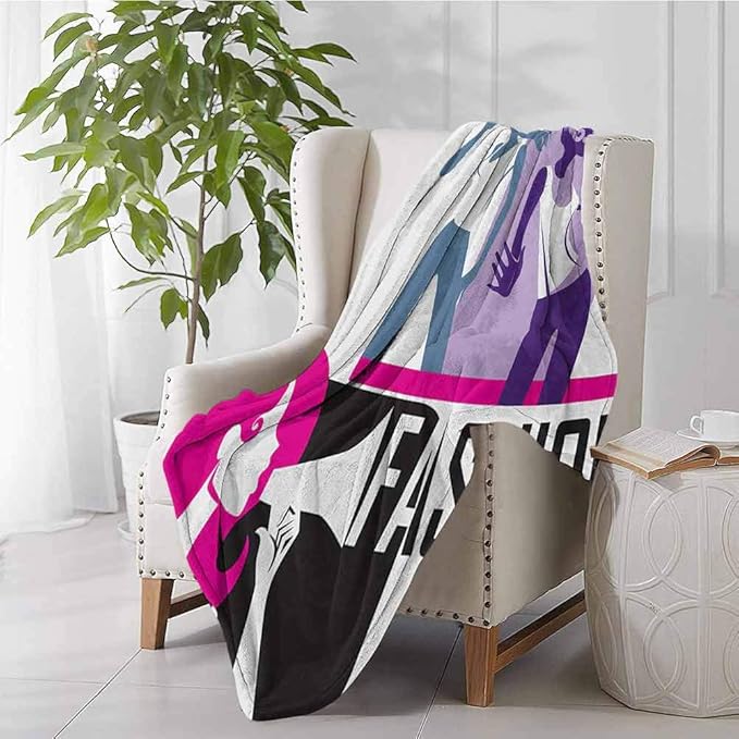 RenteriaDecor Teen Girls Summer Blanket Travel Blanket Printed Blanket