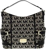 Michael Kors Women's Gansevoort Large Signature Shoulder Fabric Top-Handle Tote - Beige/Black/Black