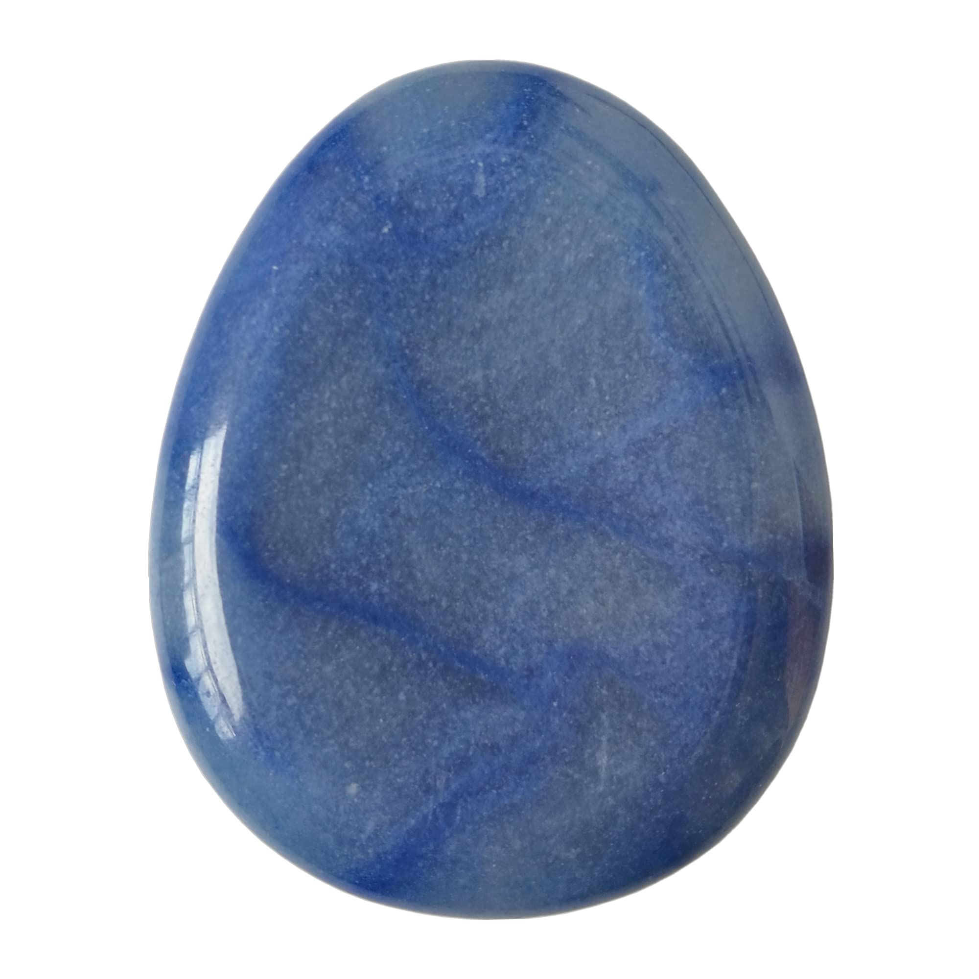 Manekieko Natural Blue Aventurine Water Drop Chakra Thumb Worry Stone,Stress Relax Healing Reiki Crystal Pocket Palm Stones