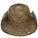Peter Grimm Mens Straw Round Up Cowboy Hat, Dark Brown