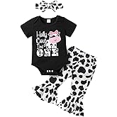 YOUNGER TREE Baby Girl 1st Birthday Outfit - My First Birthday Romper & Flared Pants