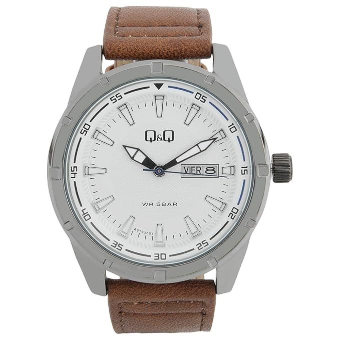 Buy Q&Q Analog White Dial Men's WatchA214J501Y at Amazon.in