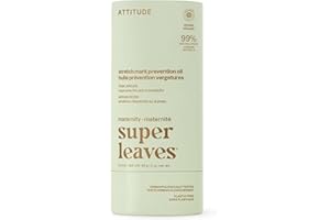 ATTITUDE Plastic-Free Pregnancy Stretch Mark Prevention Oil, EWG Verified, Dermatologically Tested, Plant and Mineral-Based, Vegan Maternity Products, Pink Argan, 3 Ounces