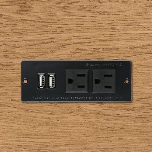 UL Listed Desktop in-Desk Table Furniture Recessed Surge Protector Power Strip Grommet Outlets 2-AC Socket with Dual 2.1A USB Charging Port(2 outlets Surge Protector)