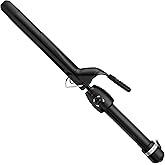 StyleCraft Stay-Temp Black Gold Professional Curling Iron with Extra-Long Thumb Grip, Extended Barrel, Marcel