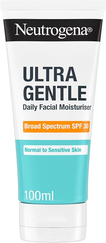 Hidratante Facial Ultra Suave de Uso Diário SPF 30 (100 ml), Protetor Solar de Espectro Largo 30 com CICA, Protetor Solar Facial Leve e Não Comedogénico, Pele Normal a Sensível