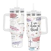 Temolulu Child Of God Christian Affirmation Tumbler, Religious Inspiration Gift for Christian Women, Christian Bible Verse 40 Oz Tumbler with Handle