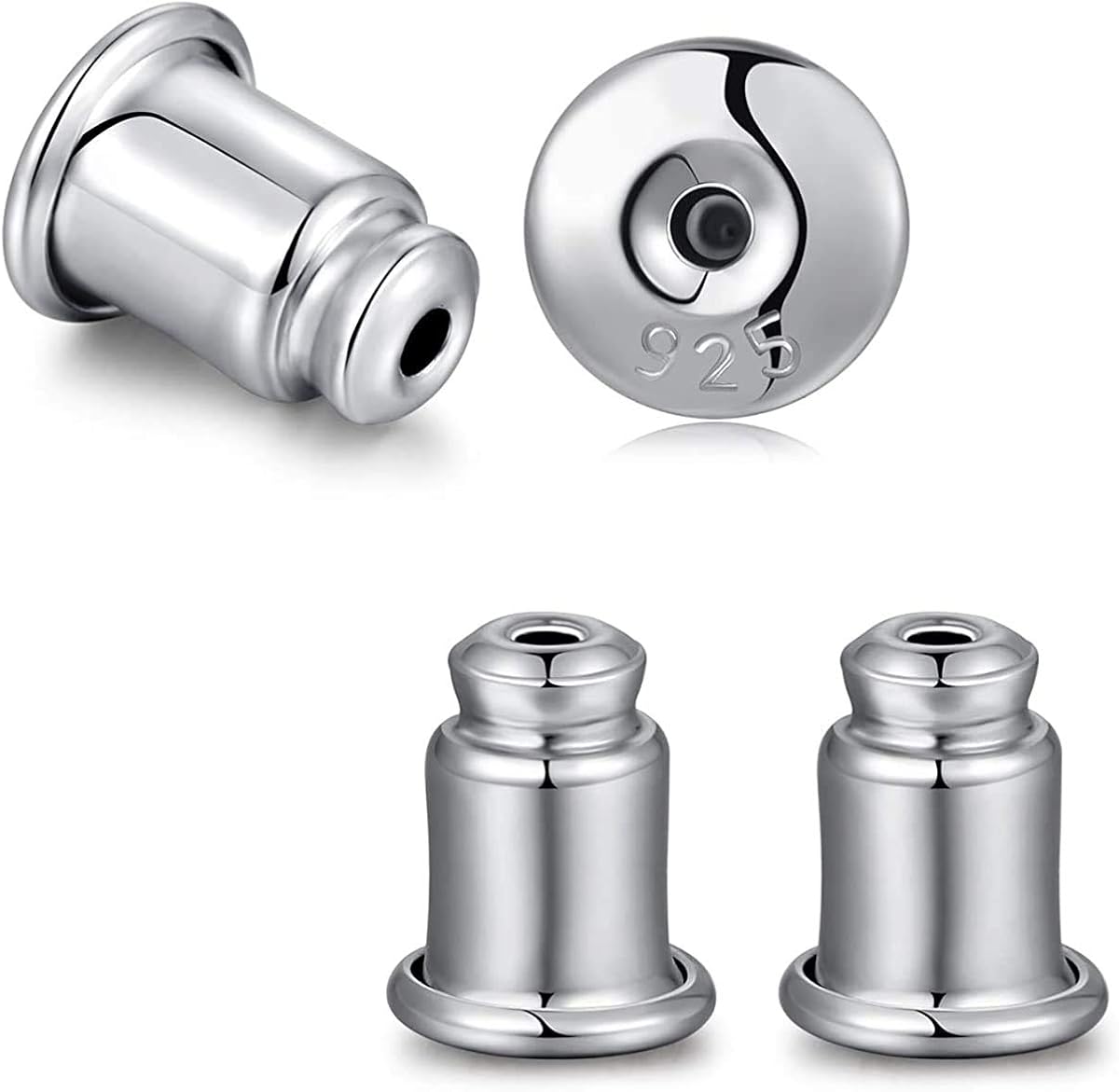 18K Gold Plated Earring Backs Replacement, 925 Sterling Silver Secure