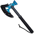 Ridge Runner 18” Tactical Axe and Multi-Tool Hammer - Blue | Camping and Survival Axe | 6 ¾” Stainless Steel Head | Outdoor Hatchet and Axe Combo | Durable TPU Handle with Paracord Wrapped Grip