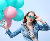 Leixi Birthday Queen Sash & Rhinestone Tiara Set Silver view 7