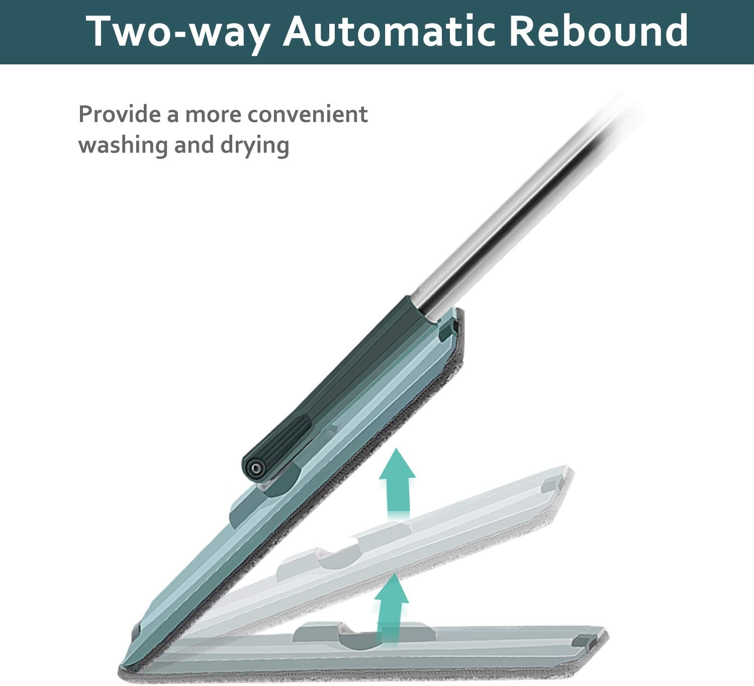 Floor Mop with Bucket, Aifacay Flat Squeeze Mop Bucket System Cleaning Supplies 360° Flexible Mop Head/8 Reusable Pads Home Hardwood Floor Cleaner Mops Extended Stainless Steel Handle Mops for Home: Kitchen & Dining