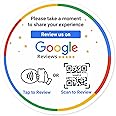 Google Review NFC Sticker- Encourage Customer Feedback - Review Tap Sticker or Scan QR Social Media Sign - Boost Online Ratings with NFC Technology - No App (White, 1-Pack 3,94")