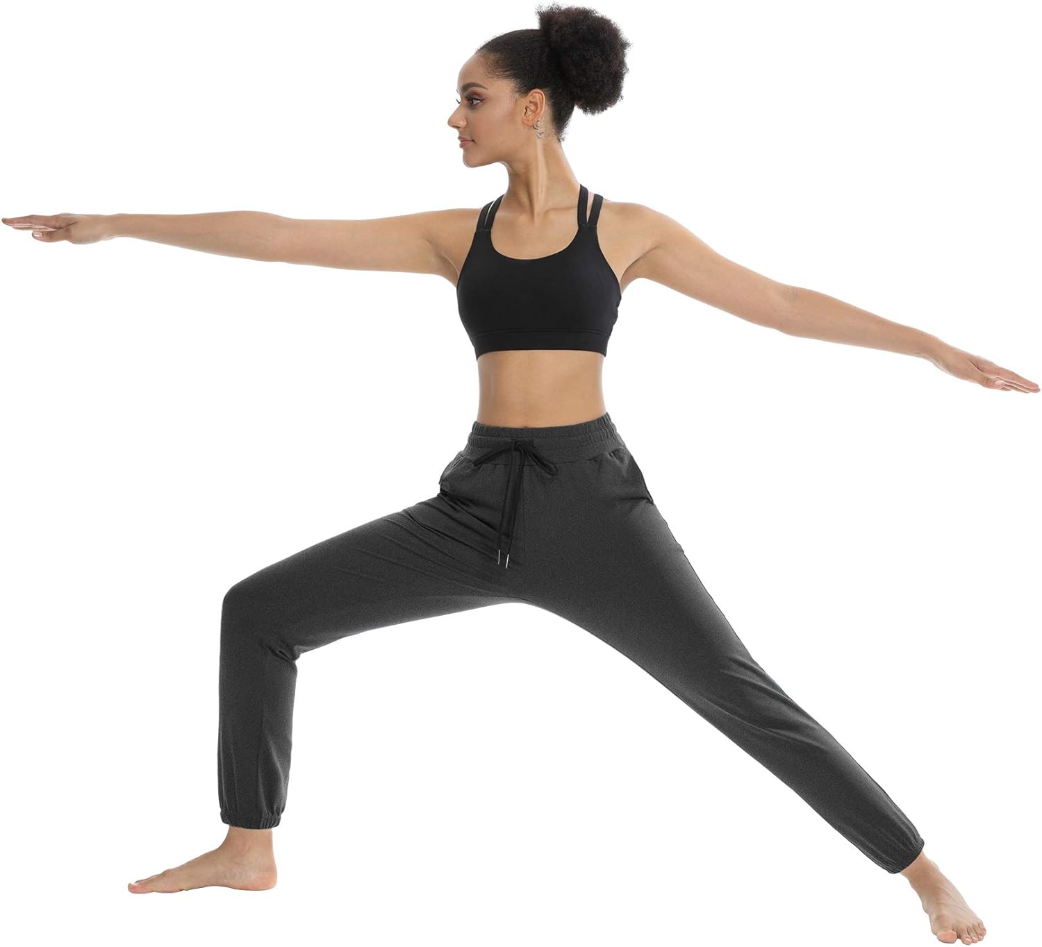 Sarin Mathews Womens Athletic Joggers Pants Comfy Drawstring Workout Lounge Pants Yoga Sweatpants for Women with Pockets: Clothing