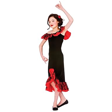 Girls Spanish Flamenco Dancer Costume