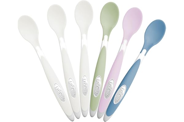 Dr. Brown's Soft-Tip Toddler Feeding Spoons, 6 Pack, Multi