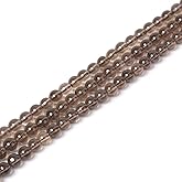 Natural Smoky Quartz 4mm Round Loose Beads 16 Inch for Jewelry Making Beads