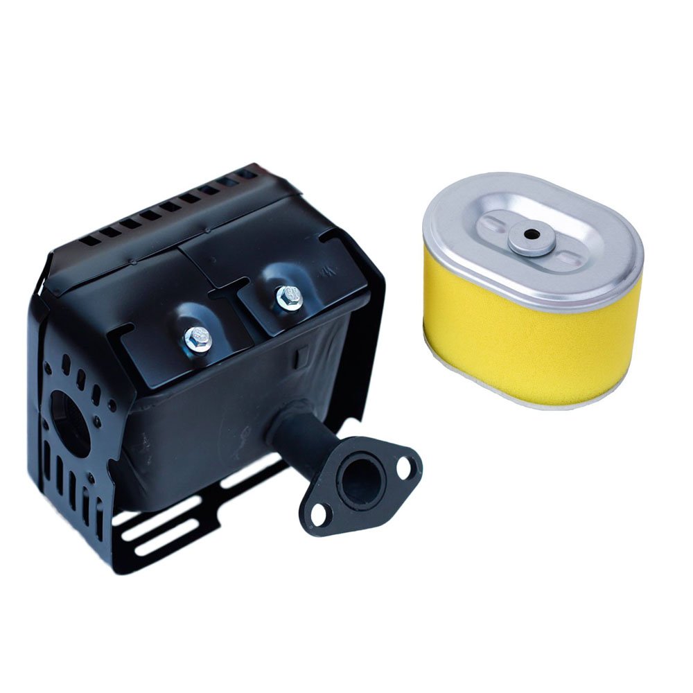 OxoxO New Muffler Exhaust Assembly with Air Filter Cleaner compatible with Honda GX160 5.5HP GX200 6.5HP Engines/Motors/Engine Generator Water Pump