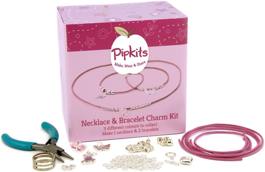 Pipkits Necklace & Bracelet Jewellery Making Kit in Pink